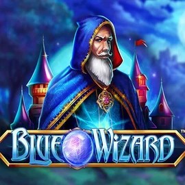 Blue Wizard online game logo by Quickspin on onlyspinscasino.org.pl